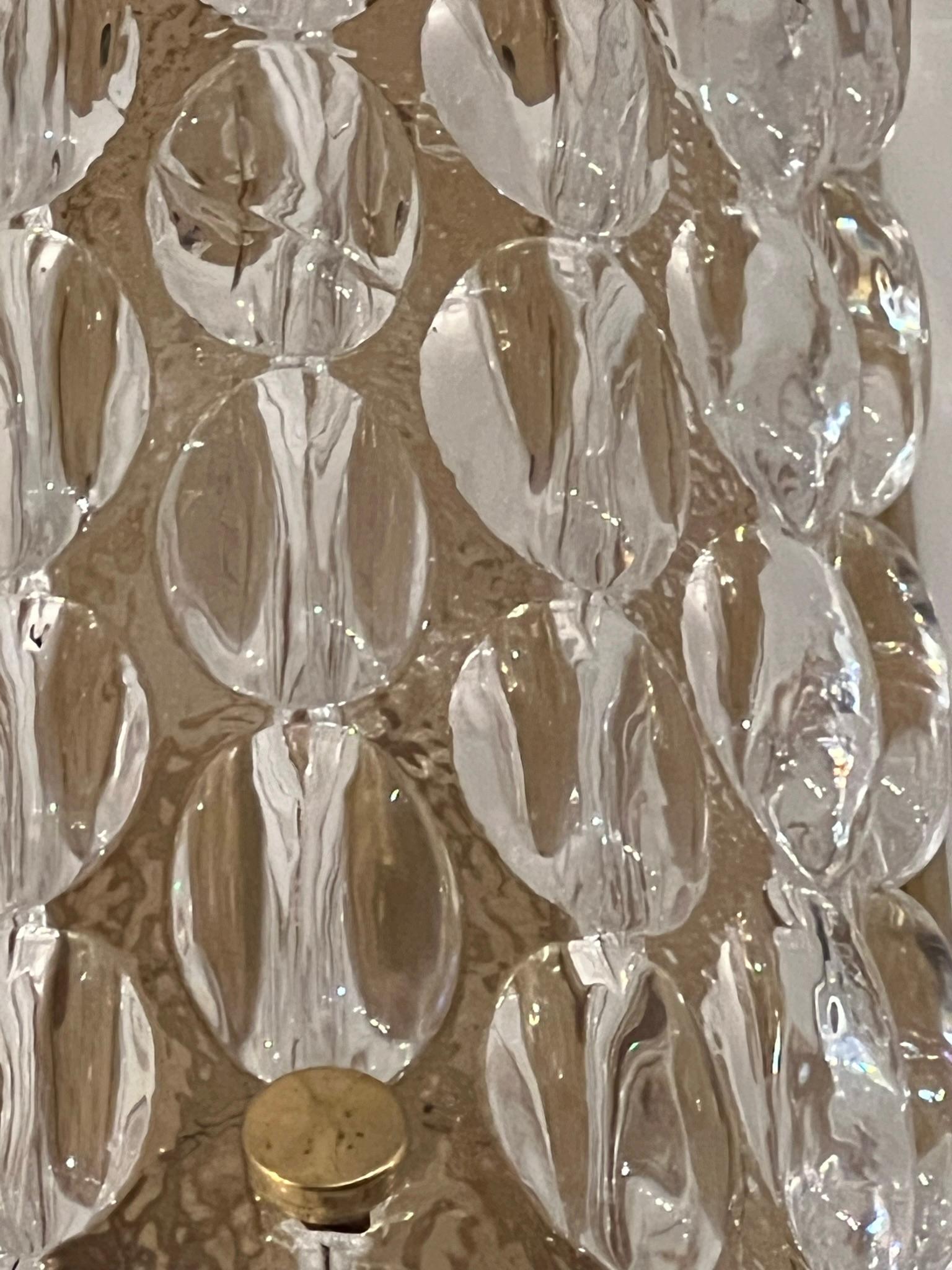 Swedish Pair of Karl Fagerland Orrefors Crystal Wall Lights For Sale