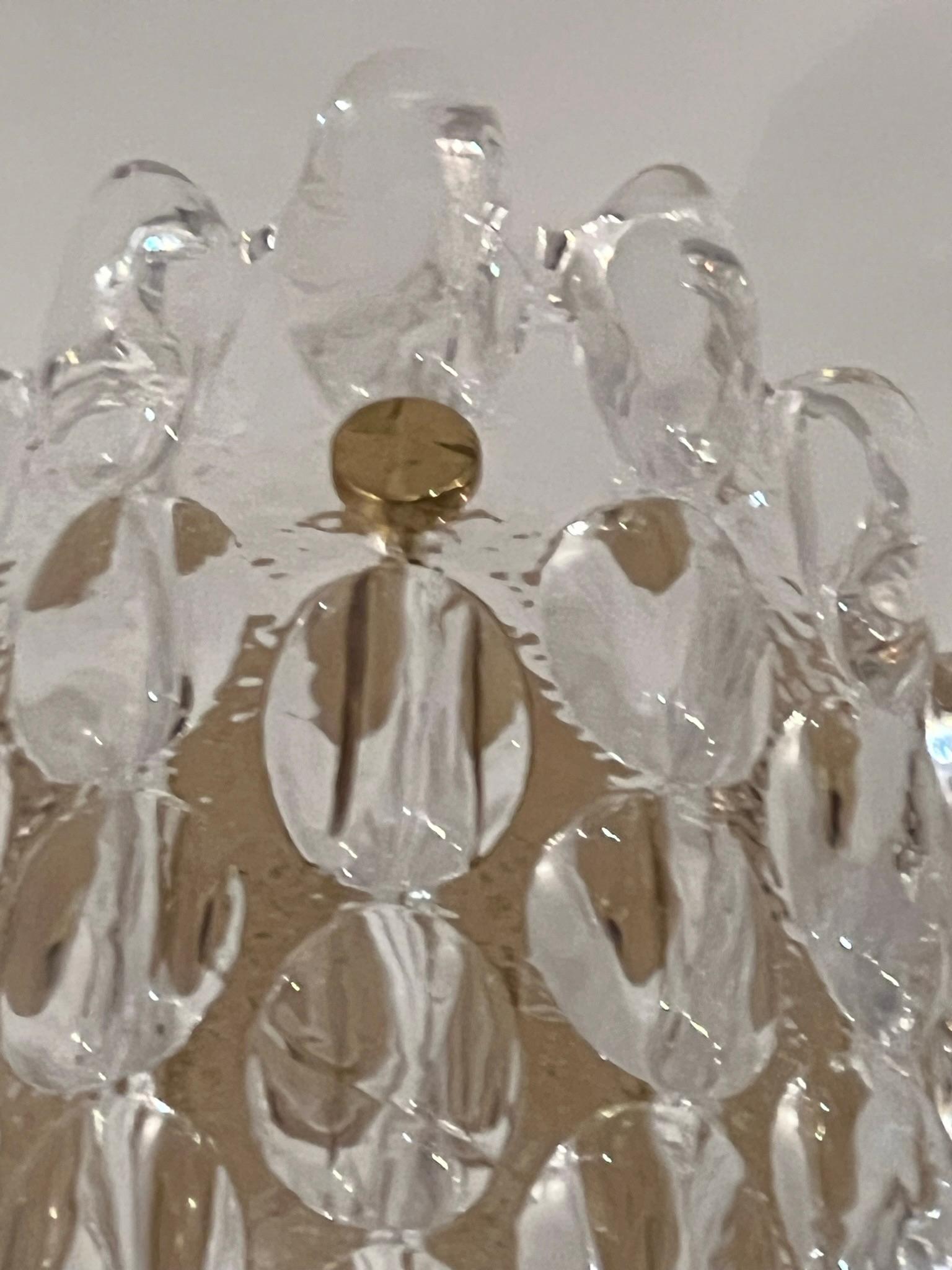 Pair of Karl Fagerland Orrefors Crystal Wall Lights In Excellent Condition For Sale In New York, NY