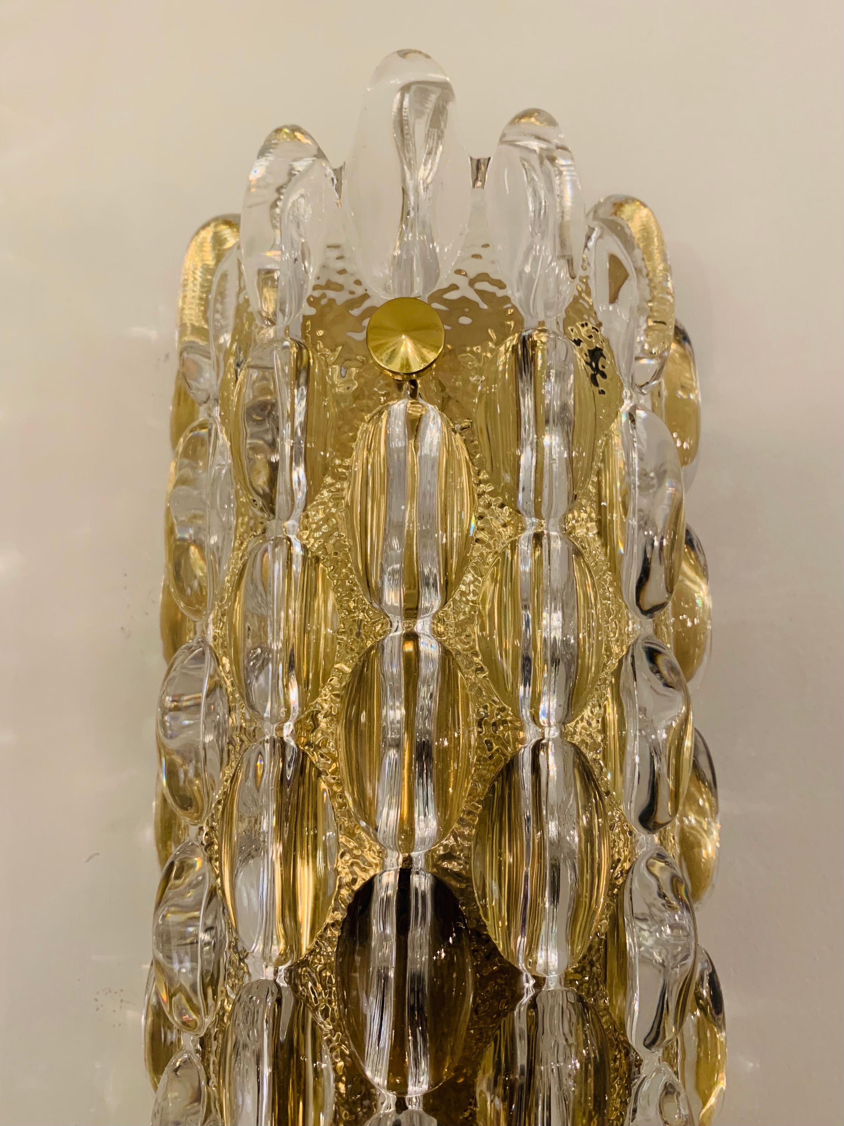 Pair of Karl Fagerland Orrefors Crystal Wall Lights 1