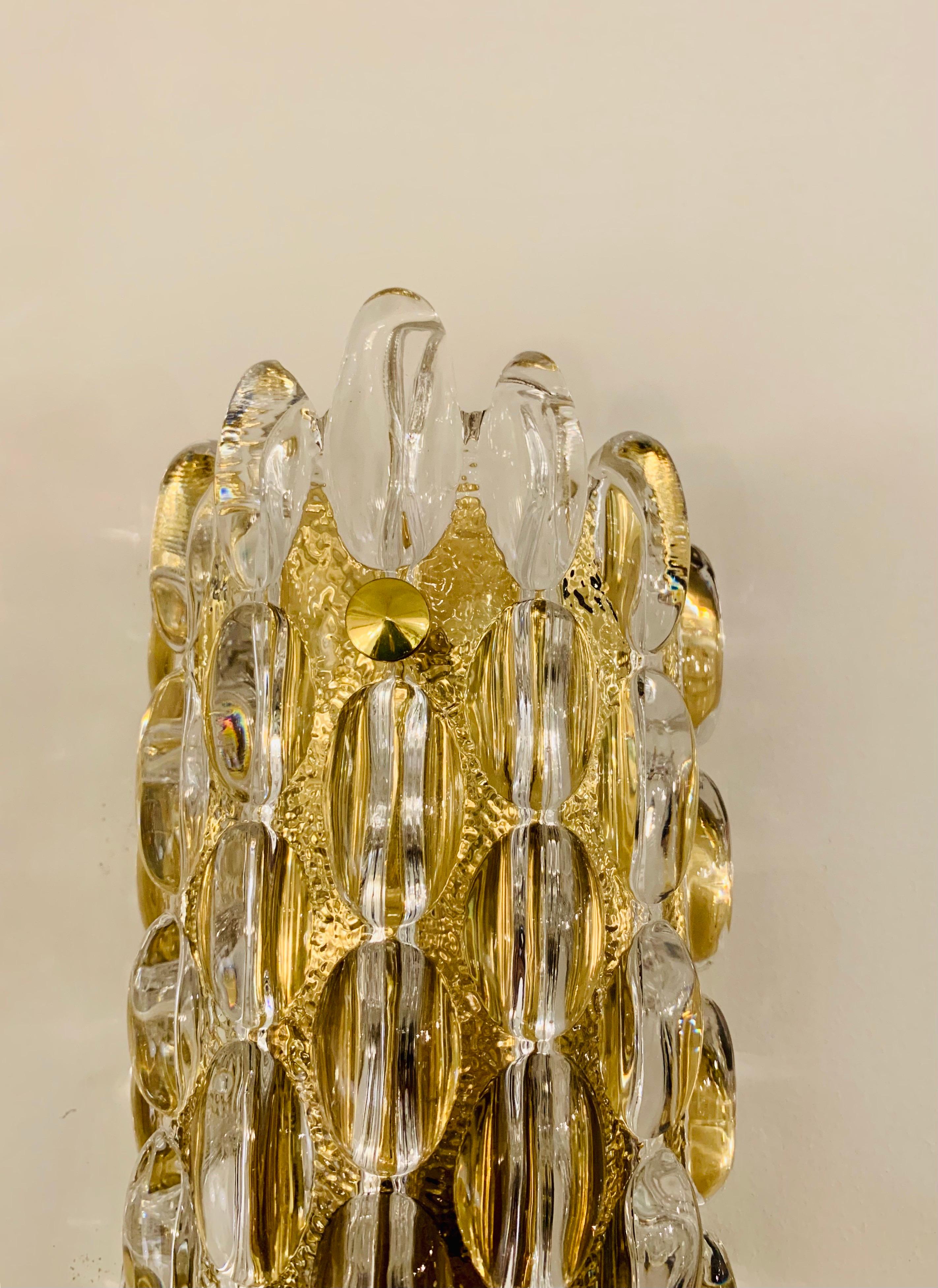 Pair of Karl Fagerland Orrefors Crystal Wall Lights 2