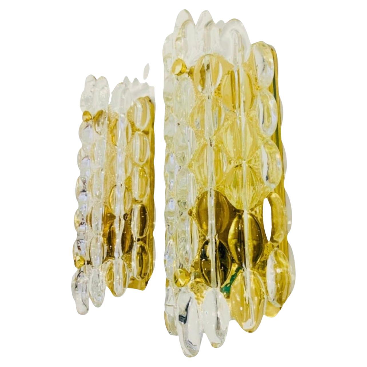 Pair of Karl Fagerland Orrefors Crystal Wall Lights For Sale