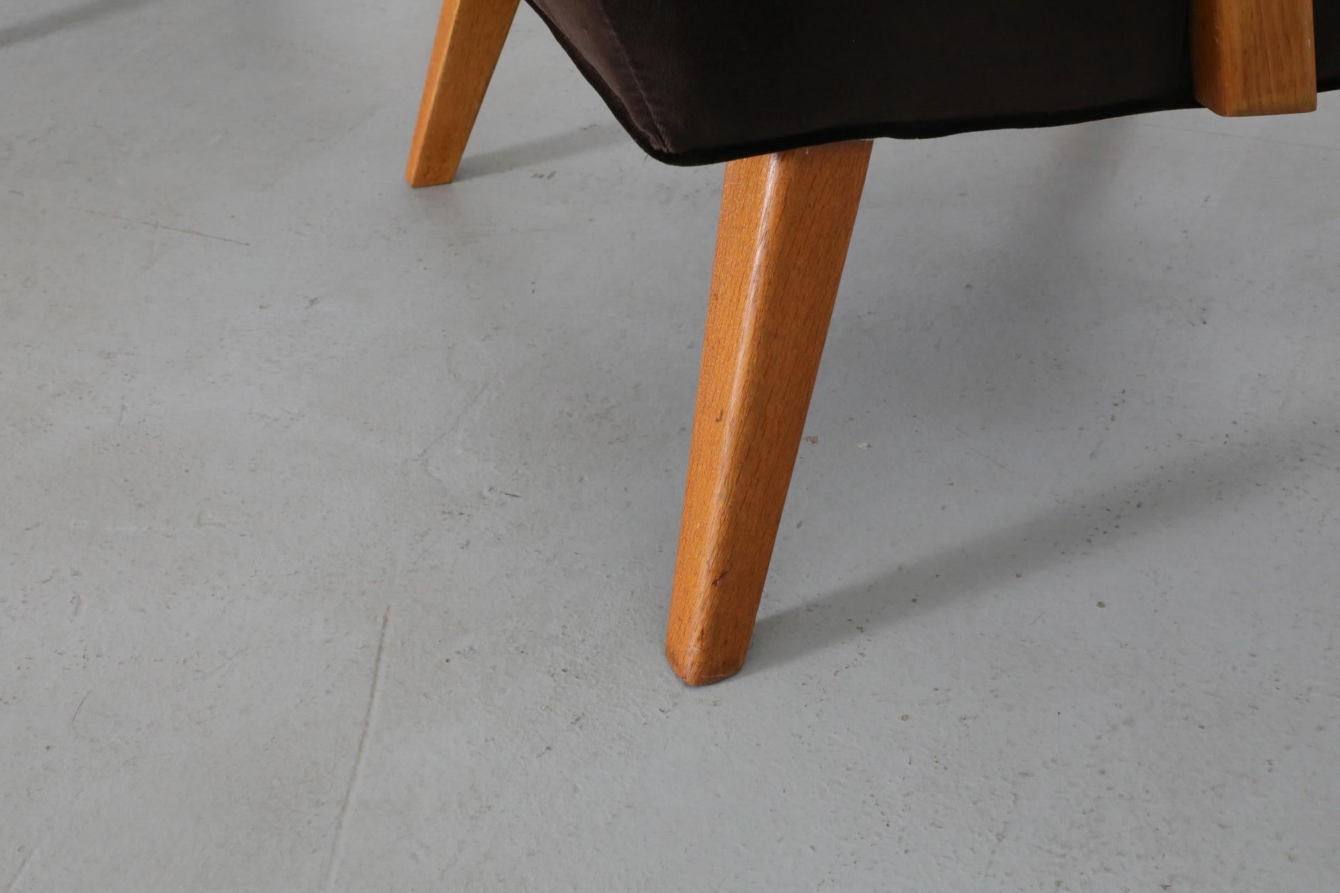 Pair of Karl Nothhelfer Style Danish Modern Easy Chairs in Cafe Velvet 11