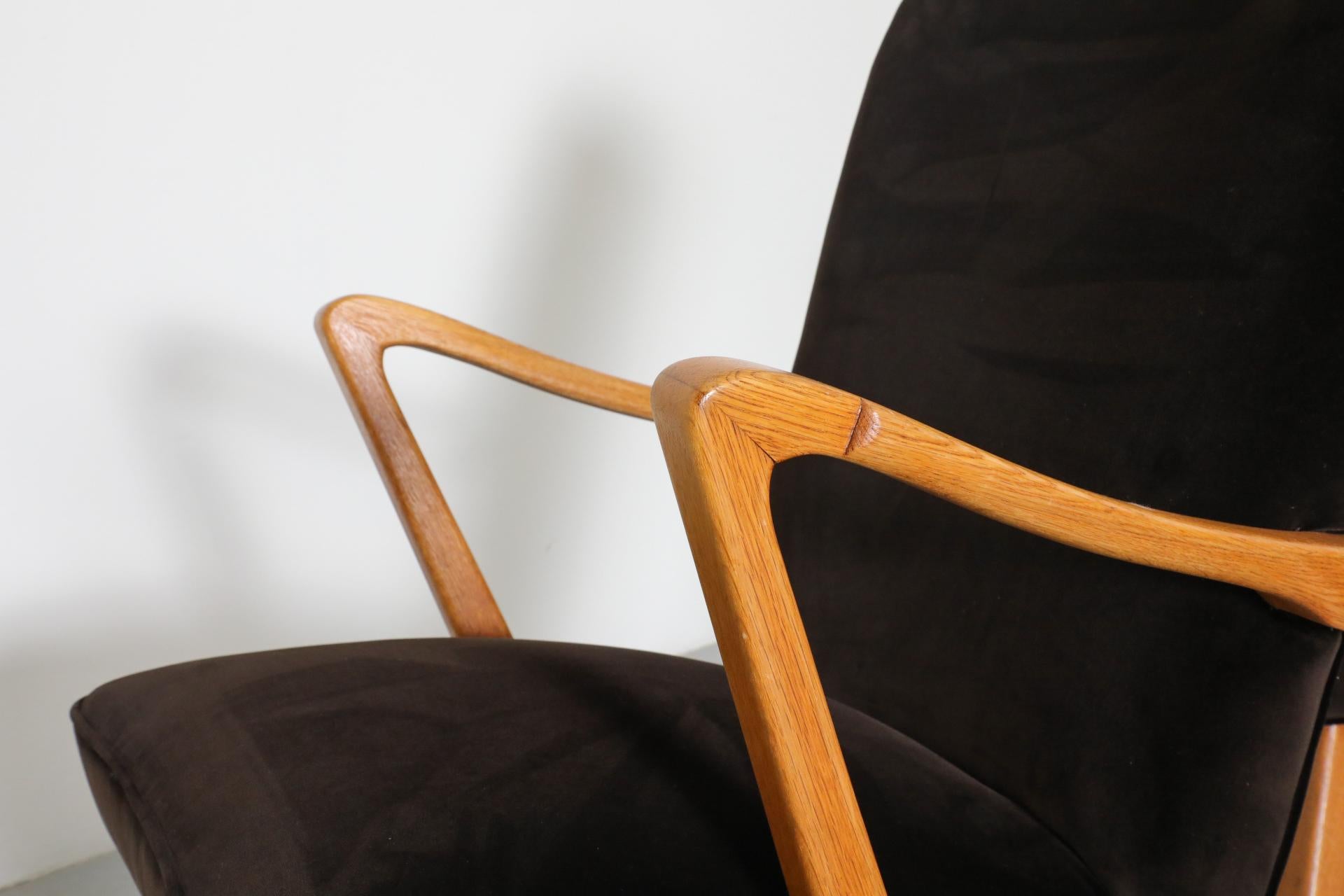 Pair of Karl Nothhelfer Style Danish Modern Easy Chairs in Cafe Velvet 15