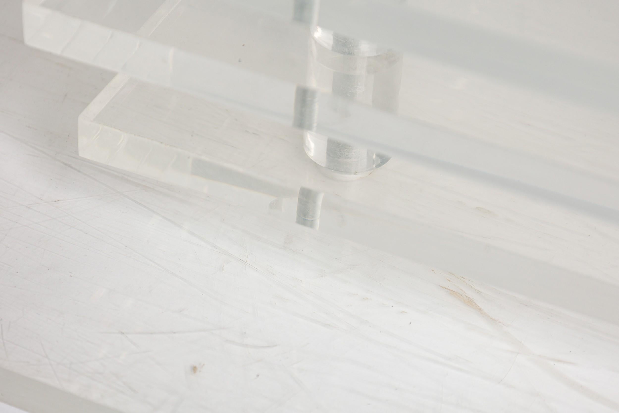 Coppia di panche impilate in lucite trasparente di Karl Springer Contemporary in vendita 3