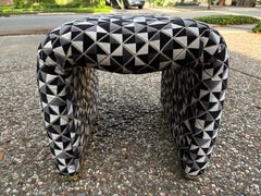 Pair Of Karl Springer Inspired Waterfall Ottomans