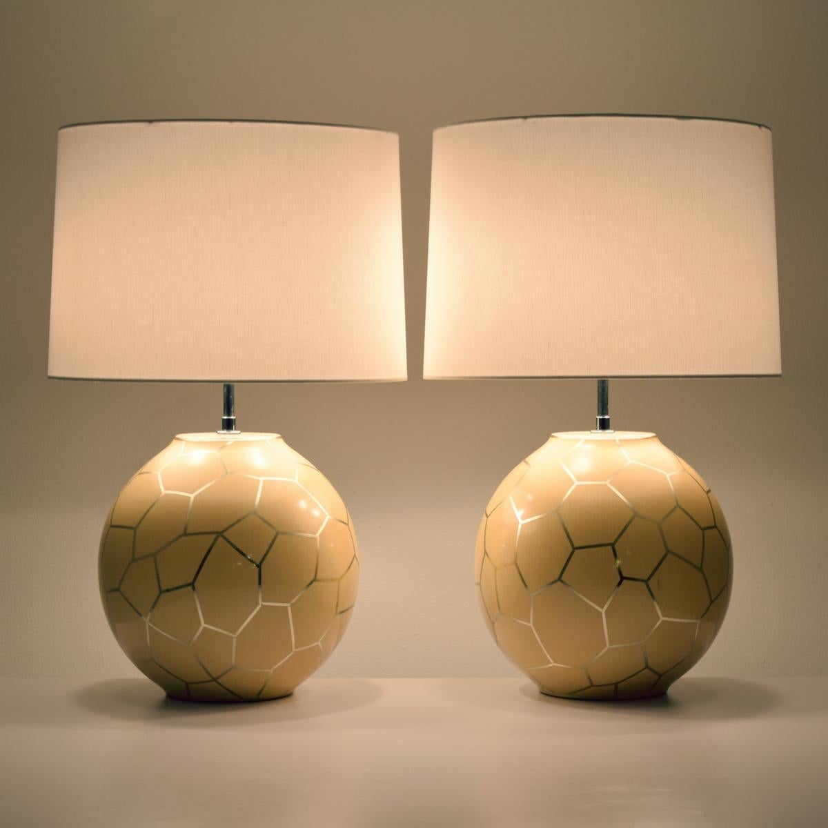 Pair of Karl Springer Lamps In Good Condition For Sale In West Palm Beach, FL