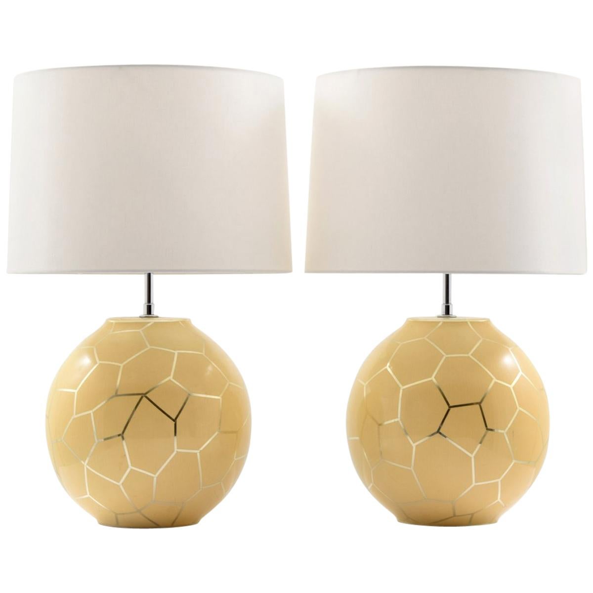 Pair of Karl Springer Lamps For Sale