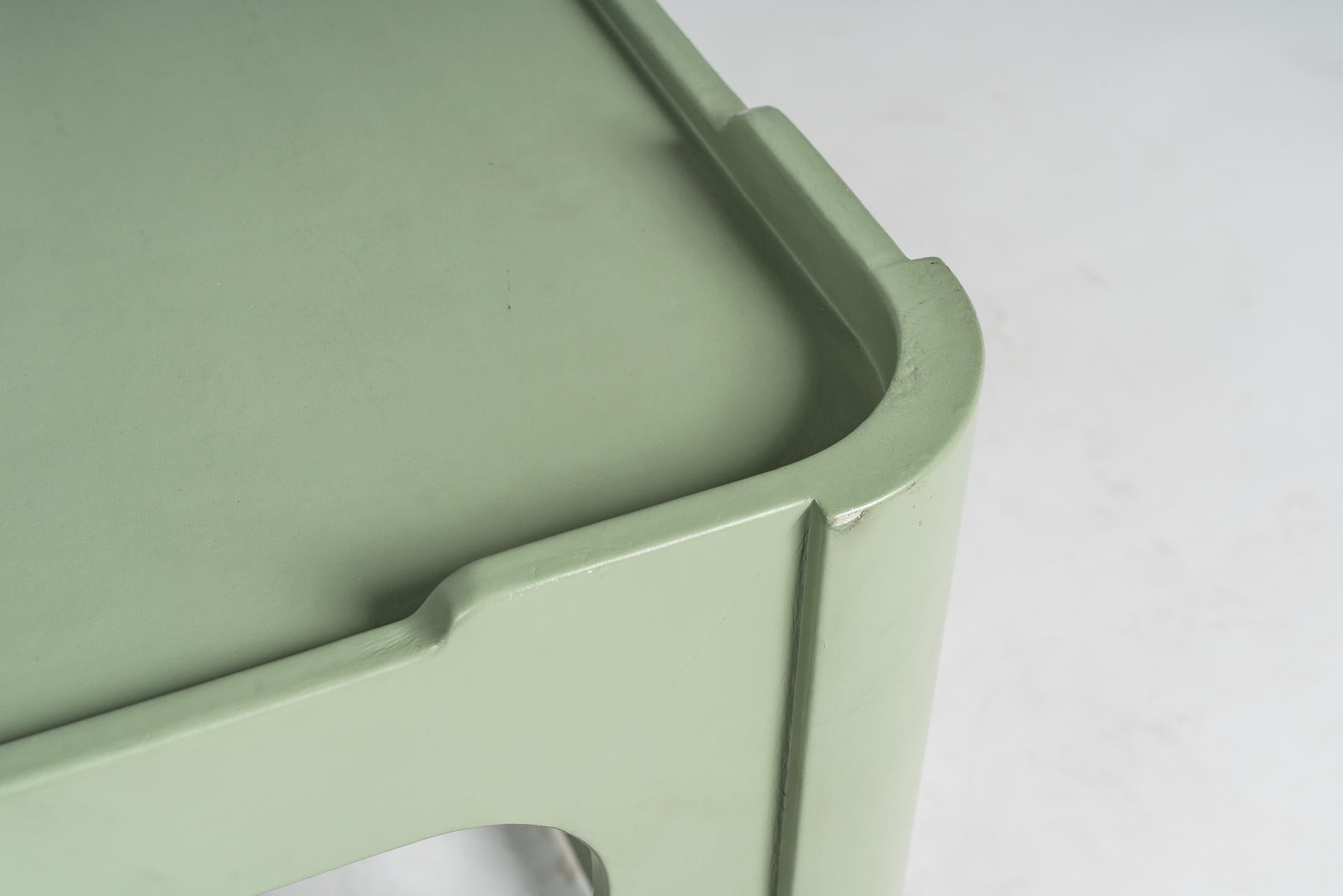 Pair of Karl Springer Leather Side Tables in Mint 2