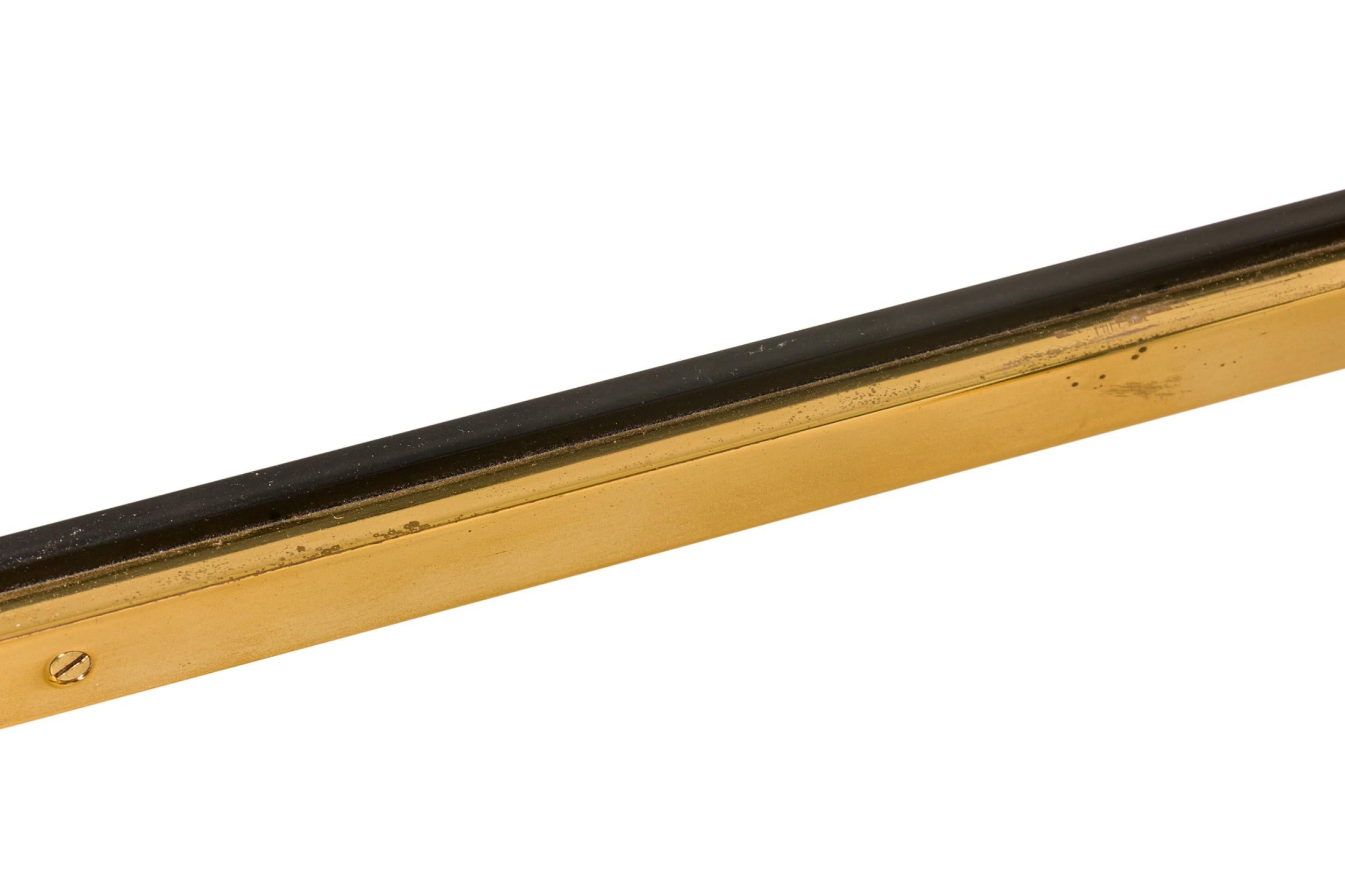 Pair of Karl Springer Modern Brass & Ebonized Metal End / Side Table Frames For Sale 3