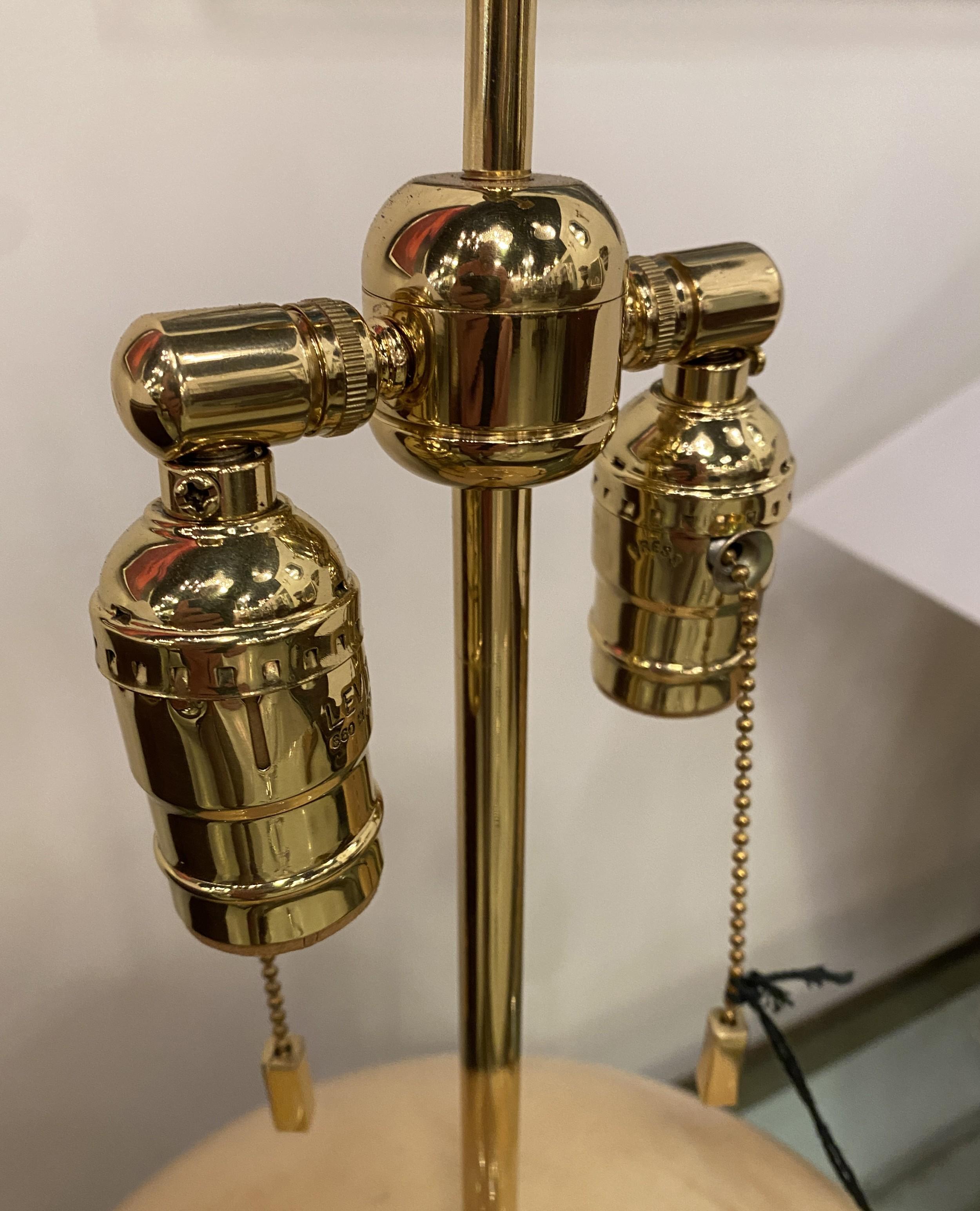 Mid-Century Modern Pair of Karl Springer Modern Citron Goatskin Sphere Table Lamps