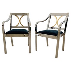 Pair of Karl Springer "Regency Armchairs" 1980s