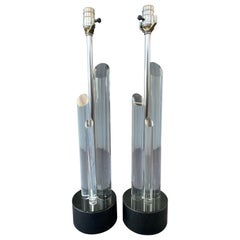 Pair of Lucite Table Lamps in the Manner of Charles Hollis Jones, 1960s