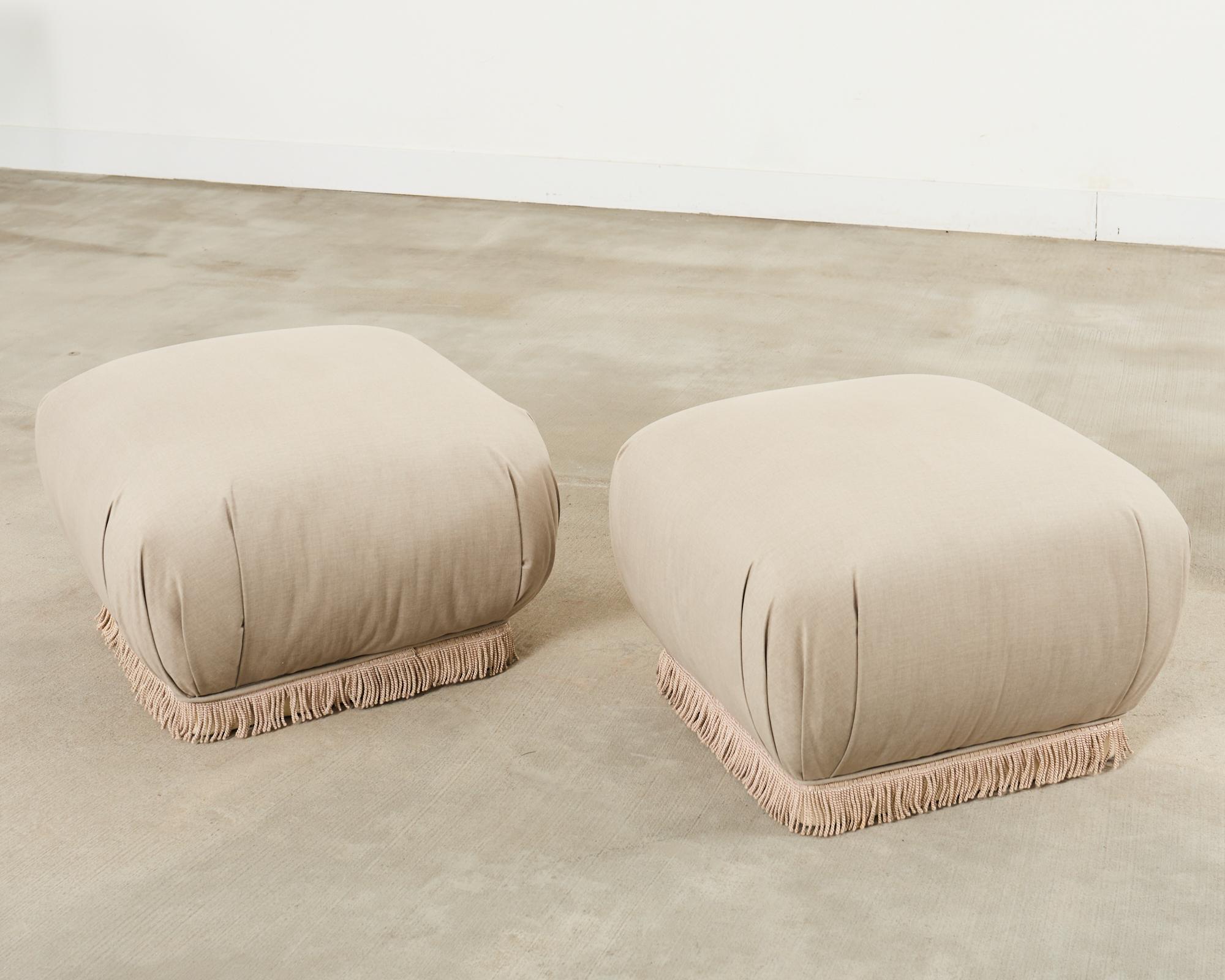 Coppia di pouf in stile Karl Springer di Marge Carson in vendita 5