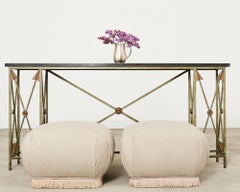 Coppia di pouf in stile Karl Springer di Marge Carson