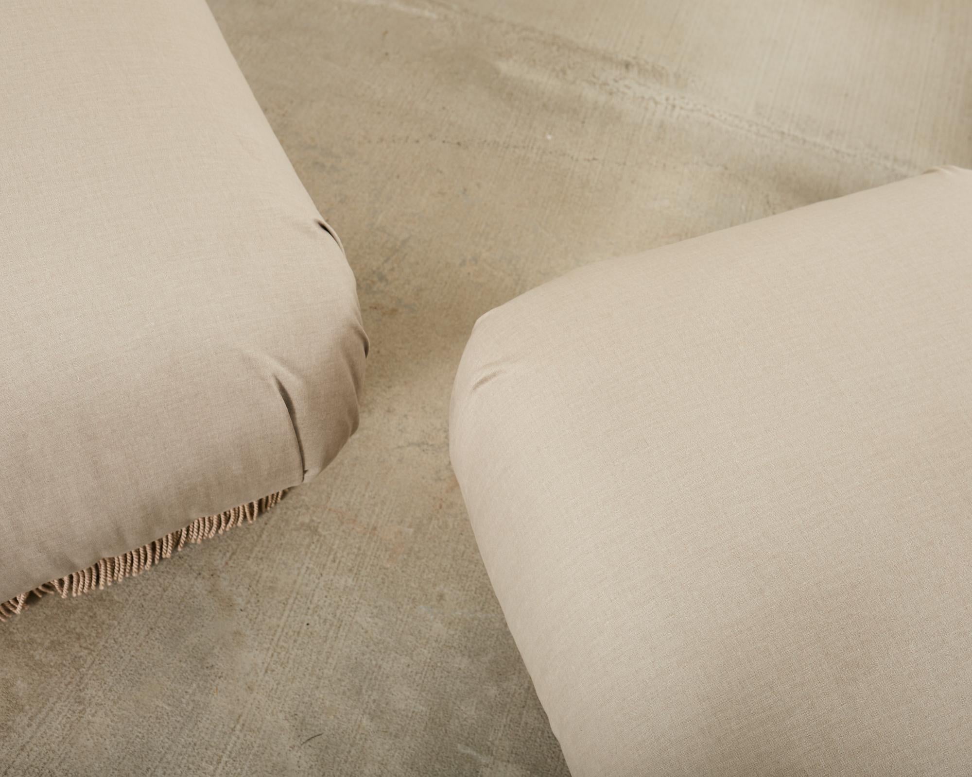 Coppia di pouf in stile Karl Springer di Marge Carson in vendita 2