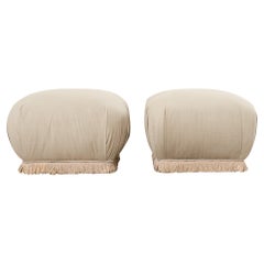 Paire d'ottomans soufflés de style Karl Springer par Marge Carson