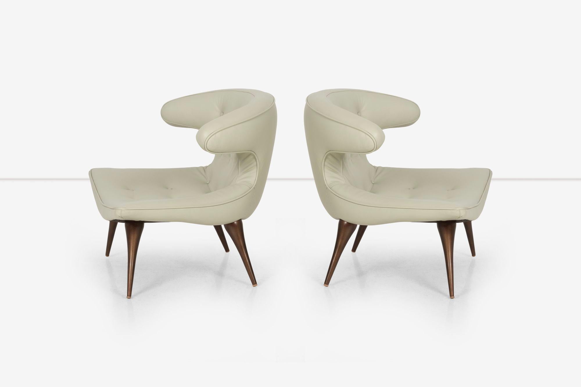 Appliqué Pair of Karpen of California Horn Lounge Chairs