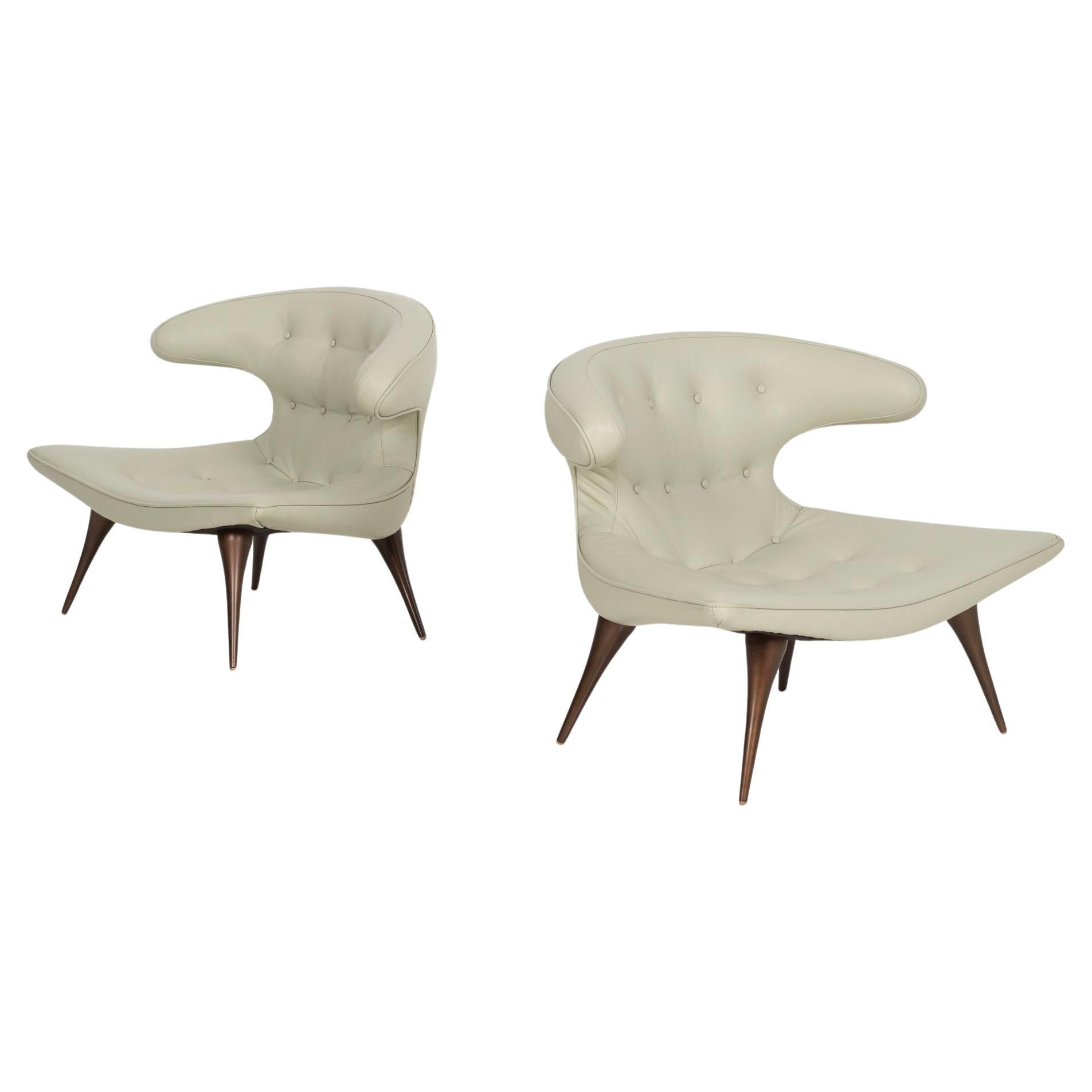 Pair of Karpen of California Horn Lounge Chairs