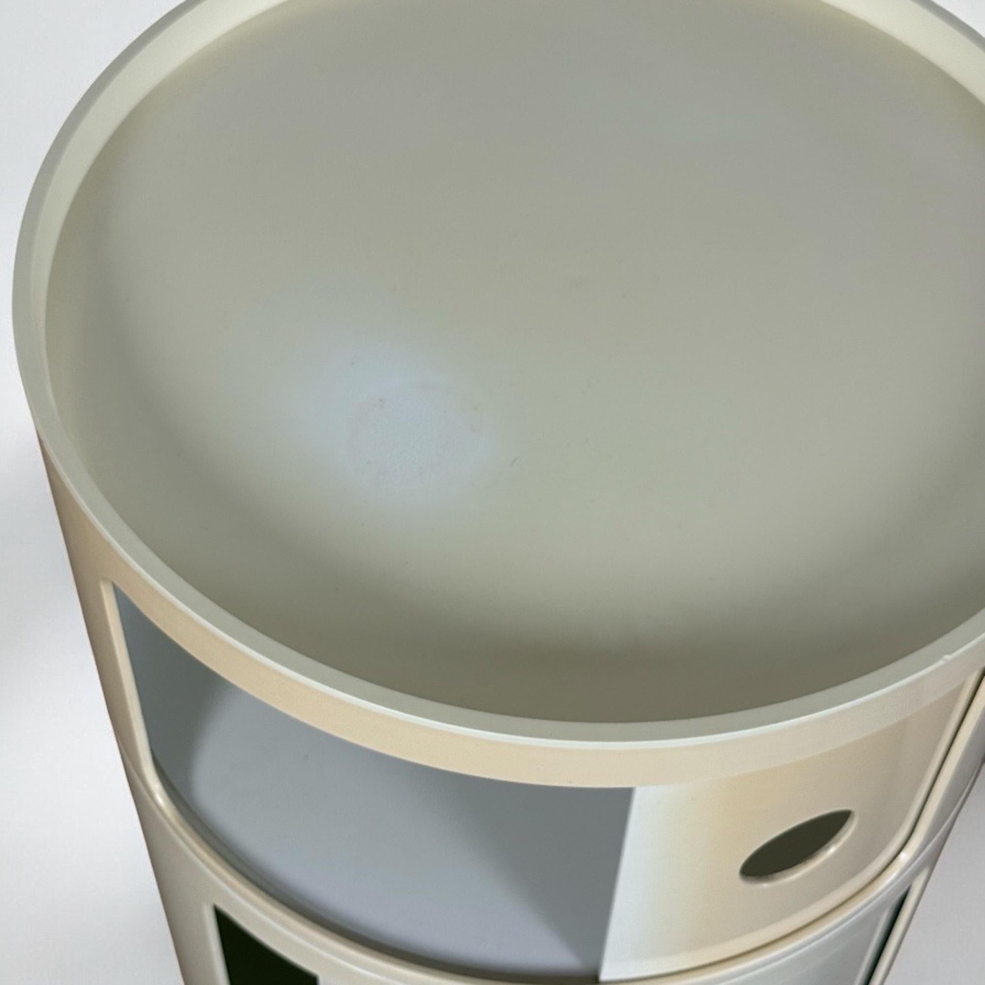 Plastic Pair of Kartell 'Componibili' Round-Base Serving Trolleys / Tables, 1960s