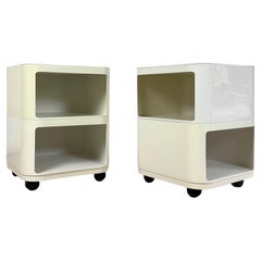 Pair of Kartell 'Componibili'  Square-Base Serving Trolleys / Tables, 1960s