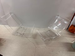 Pair of Kartell LCP chaise lounge in clear acrylic design by Maarten Van Severen