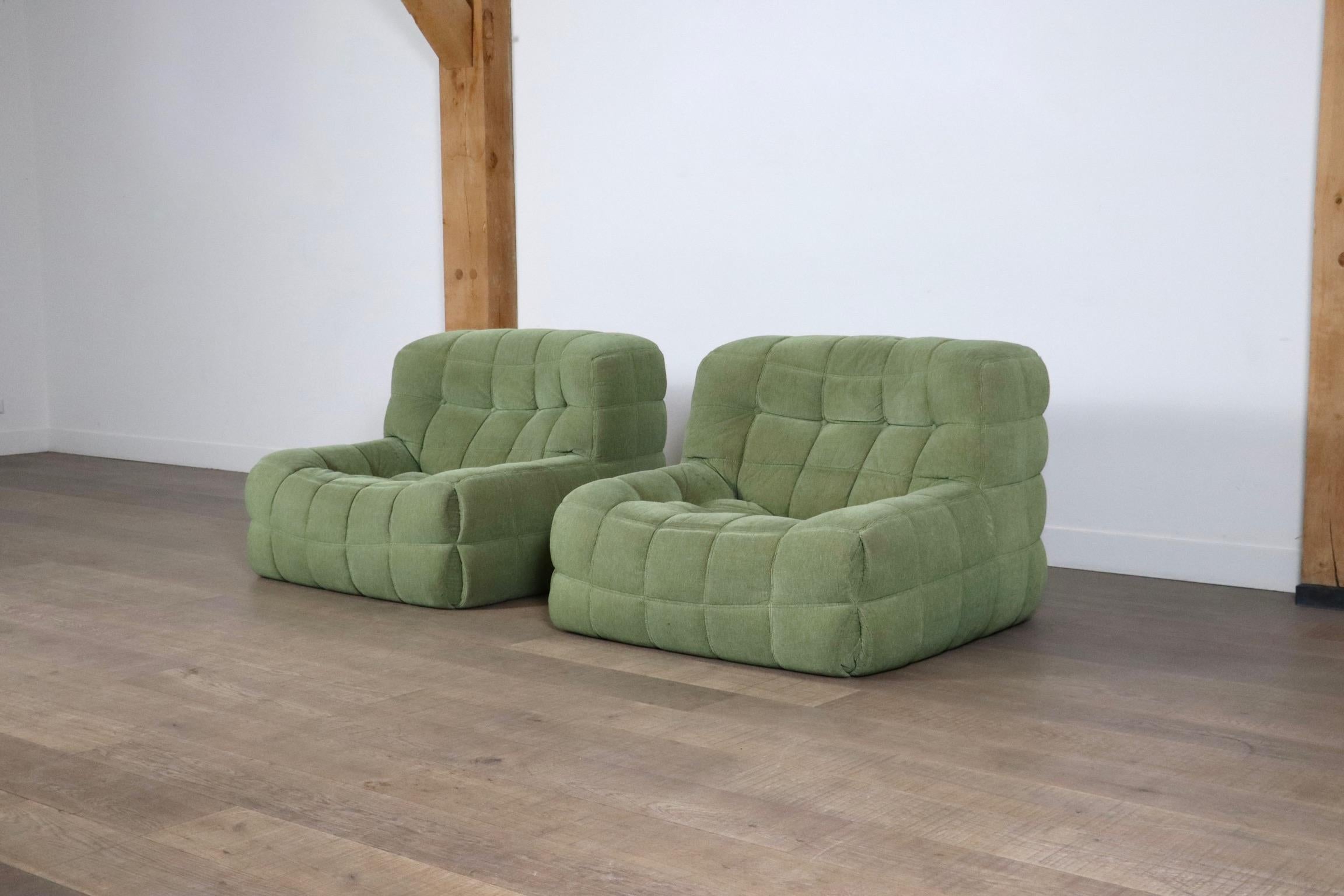 Pair Of Kashima Lounge Chairs By Michel Ducaroy For Ligne Roset, 1970s In Good Condition In ABCOUDE, UT