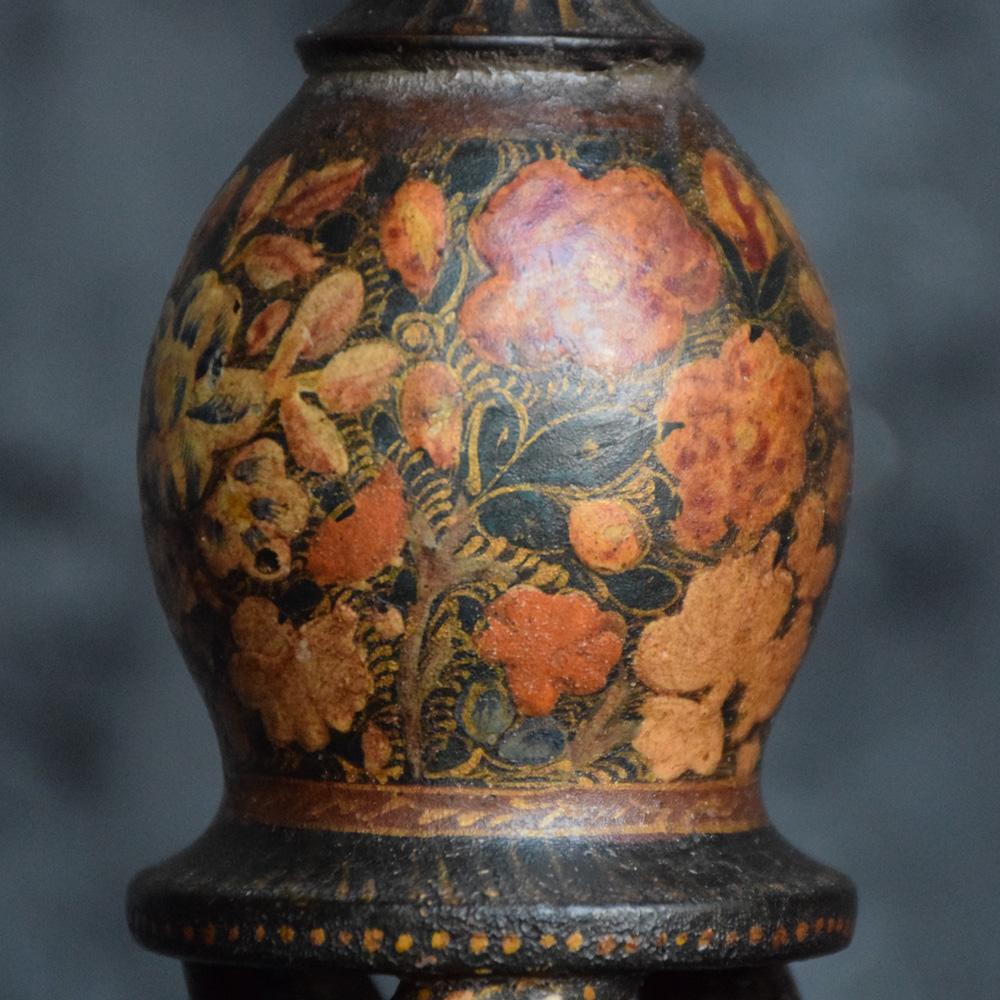 Pakistani Pair of Kashmir Candlesticks, circa 1900