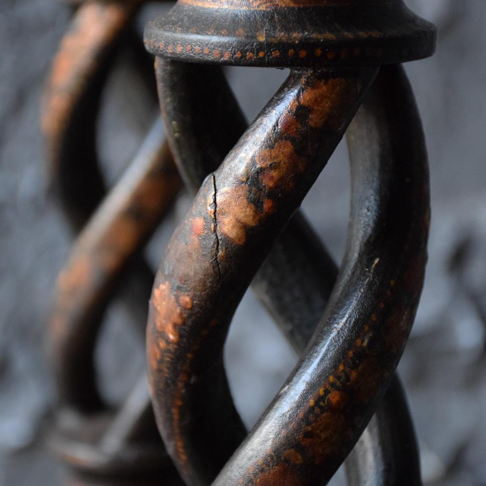 Wood Pair of Kashmir Candlesticks, circa 1900