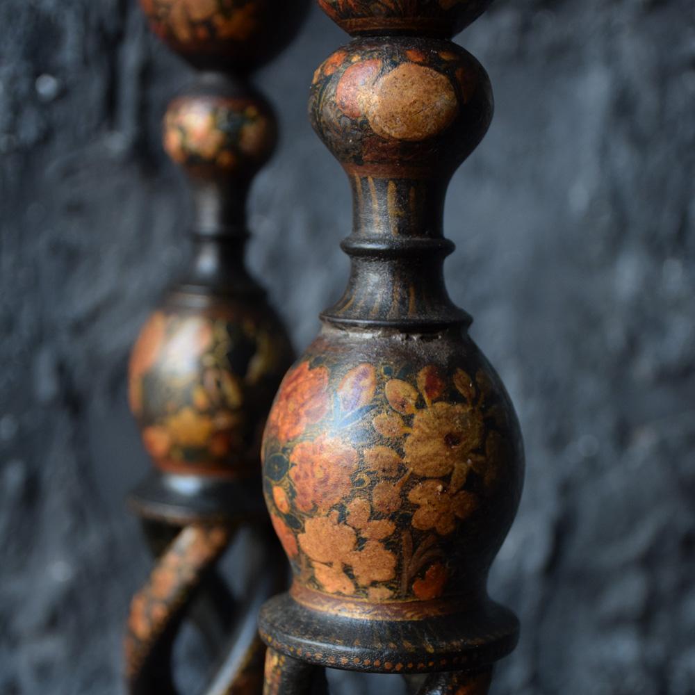 Pair of Kashmir Candlesticks, circa 1900 1