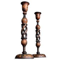 Pair of Kashmir Candlesticks, circa 1900