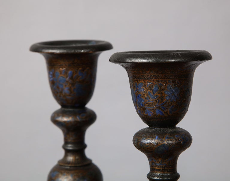 Pair of Kashmiri Barley Twist Candlesticks at 1stDibs barley in kashmiri