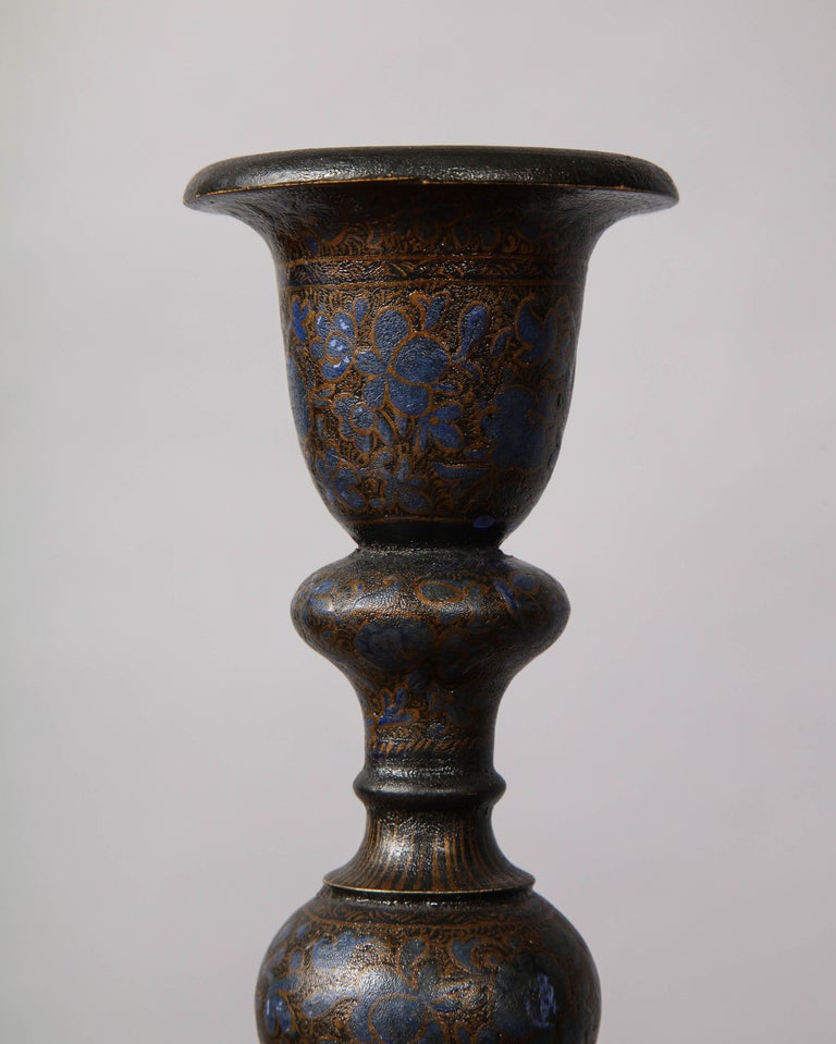 Pair of Kashmiri Barley Twist Candlesticks at 1stDibs barley in kashmiri