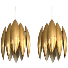 Pair of Kastor Ceiling Lights by Jo Hammerborg for Fog & Mørup, Denmark 1969