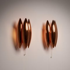 Pair of ‘Kastor’ Copper Wall Lamps by Jo Hammerborg, Denmark 1960s