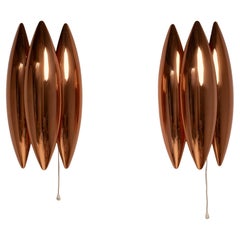 Pair of ‘Kastor’ Copper Wall Lamps by Jo Hammerborg, Denmark 1960s