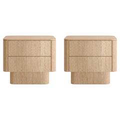 Pair of Kasumi Nightstands – Contemporary Oak Bedside Tables