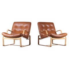 Pair of "Katja" Easy Chairs by Bruno Mathsson, 1970s