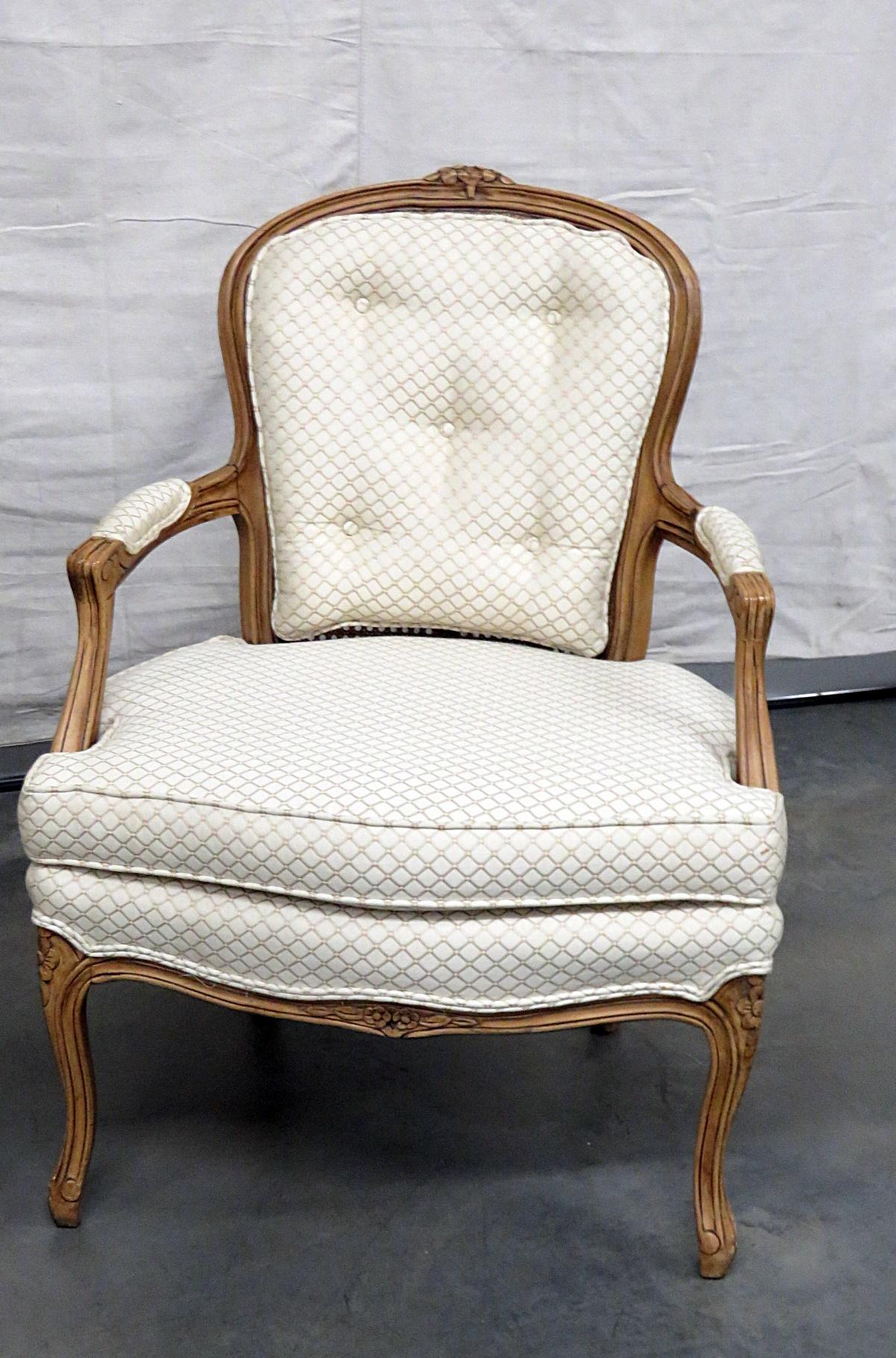 American Pair of Kaylyn Louis XVI Style Armchairs