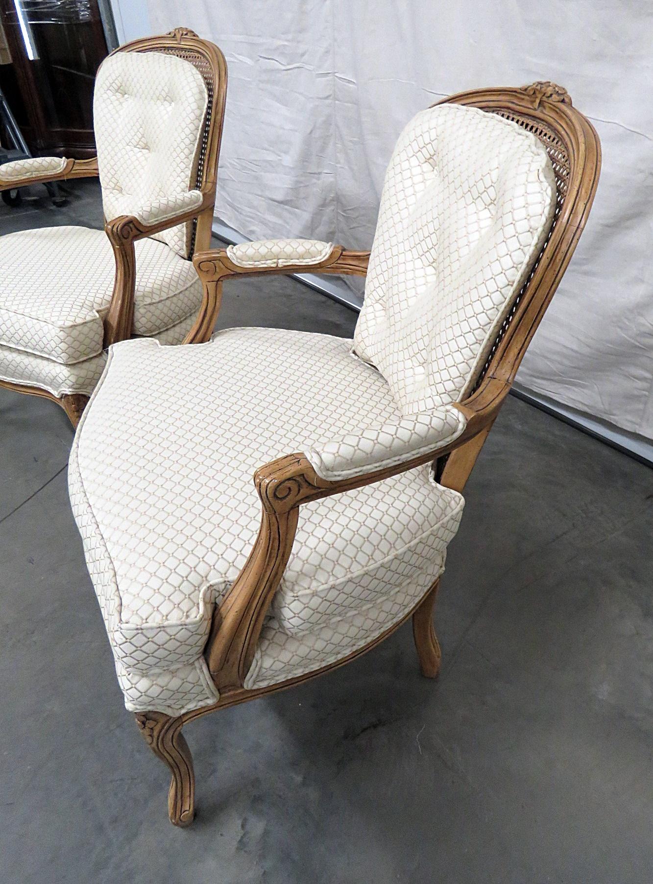 Upholstery Pair of Kaylyn Louis XVI Style Armchairs