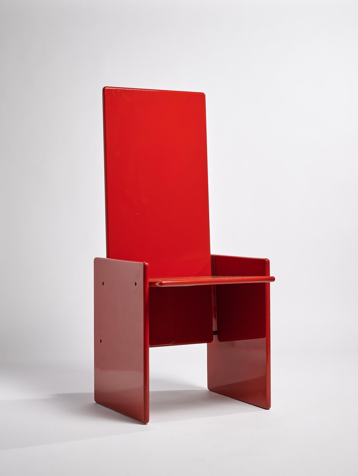 Mid-Century Modern Kazuki red chair by Kazuhide Takahama for Simon Gavina, 1969 For Sale