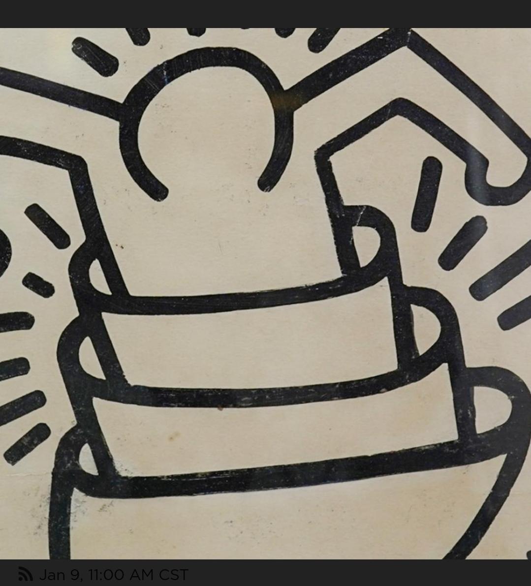 Ein Paar Paraventdrucke von Keith Haring auf Papier, signiert  im Zustand „Gut“ im Angebot in Waxahachie, TX