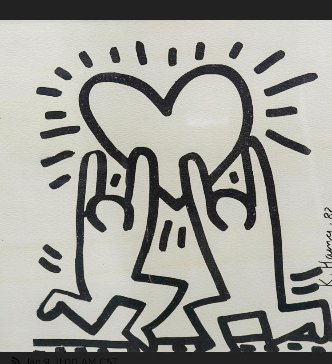 Ein Paar Paraventdrucke von Keith Haring auf Papier, signiert  (Ende des 20. Jahrhunderts) im Angebot