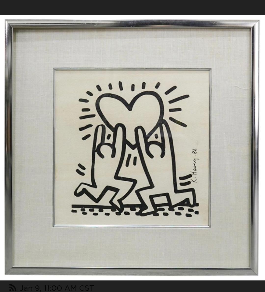Pair Of Keith Haring Screen Prints on Paper, Signed  For Sale 3