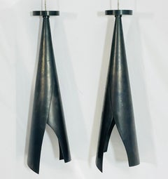 Pareja de colgantes Kelly Wearstler Visual Comfort de bronce, forma escultórica