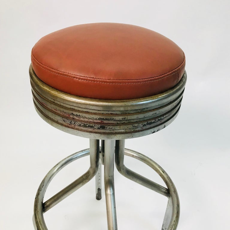 Pair Of KEM Weber Tubular Chrome Swivel Bar Stools For ...