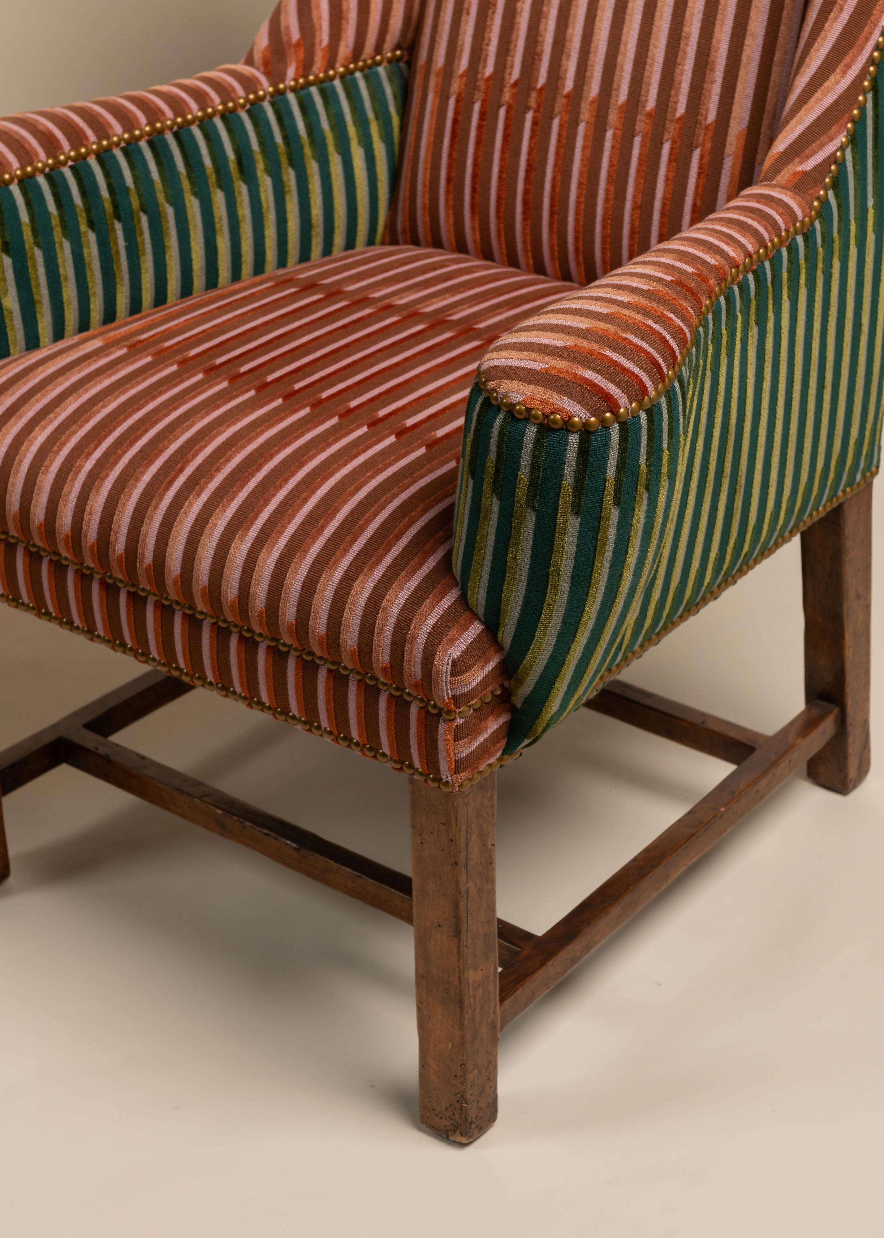 Pair of Ken Fulk X Pierre Frey Wing Chairs, 21st Century In Good Condition For Sale In San Francisco, CA