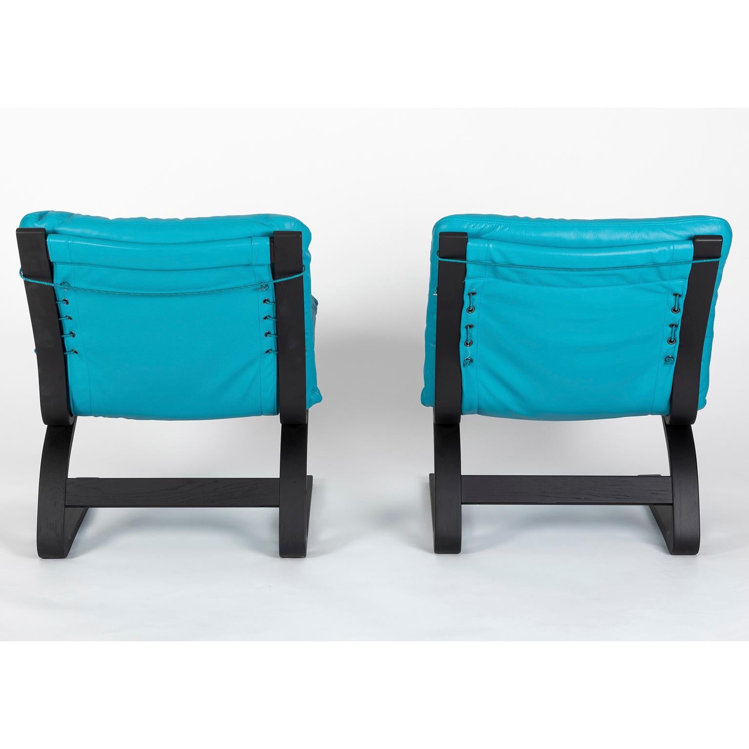 Painted Pair of Kengu Siesta Chairs, Elsa and Nordahl Solheim for Rybo Rykken, Norway For Sale