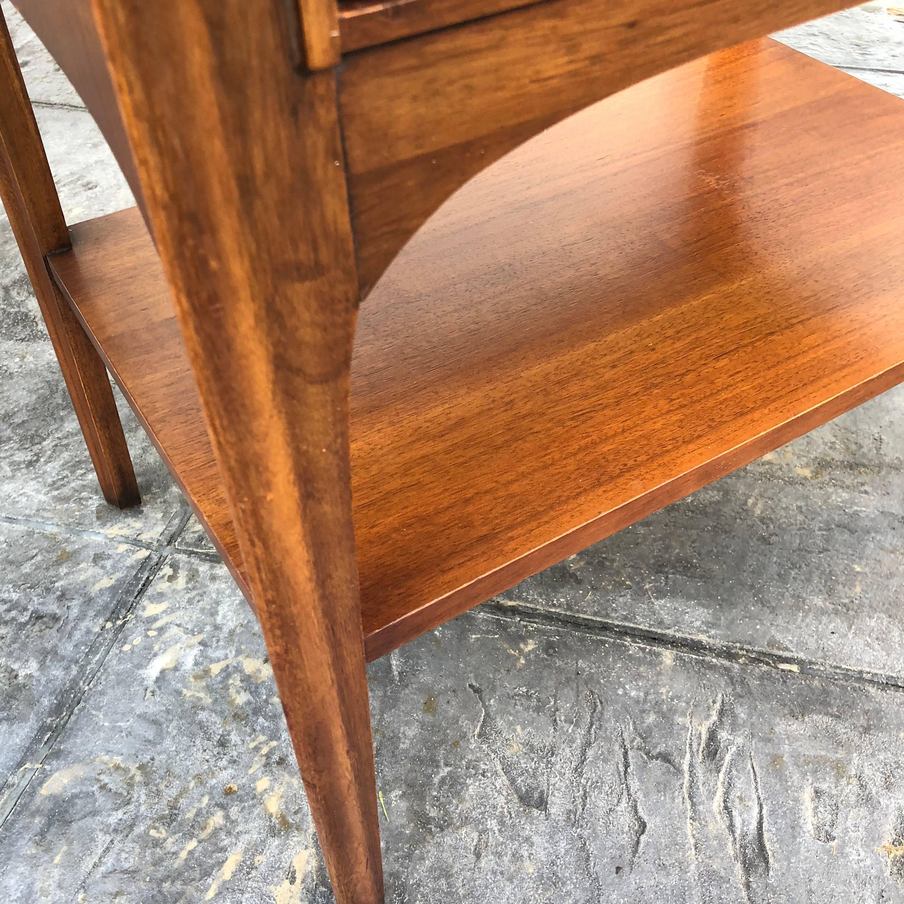 20th Century Pair of Kent Coffey Perspecta Walnut Side Table or Nightstands