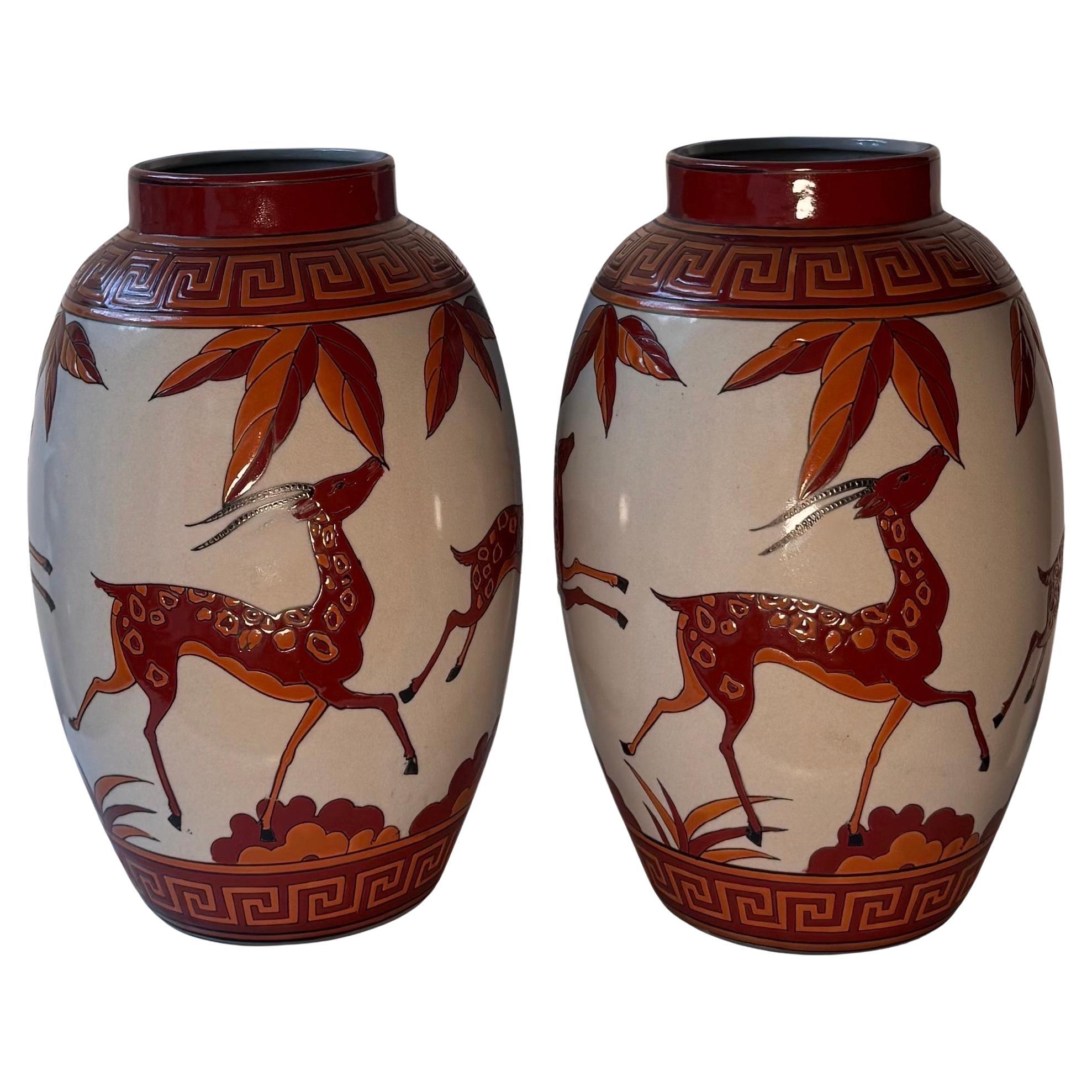 Coppia di vasi in terracotta di Keralouve, La Louvière