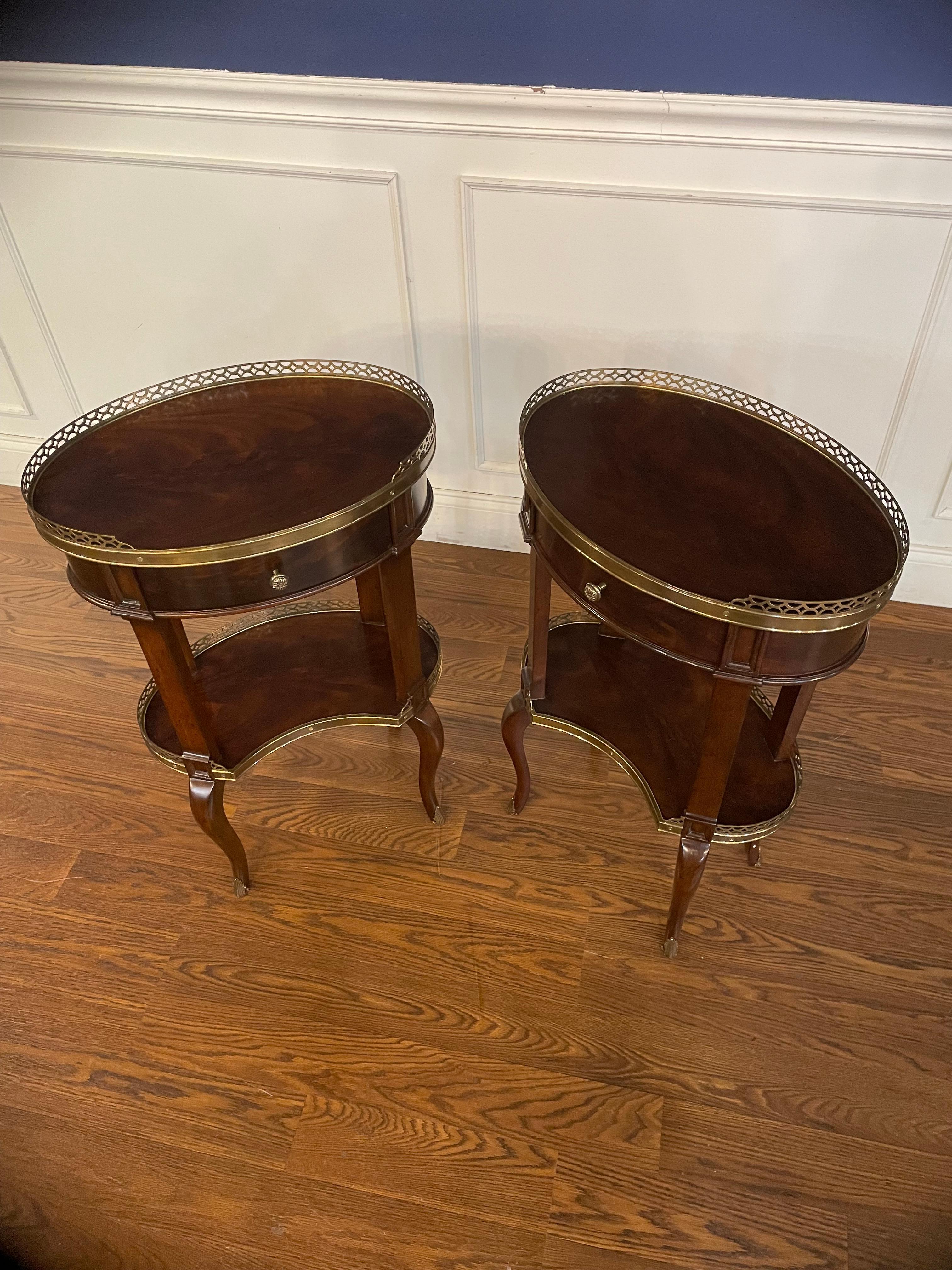 Philippine Pair of Kidney Shaped Mahogany Lamp Tables by Leighton Hall - Showroom Samples For Sale